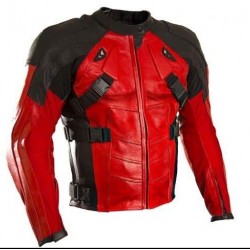 New Men's Deadpool Motorcycle Leather Jacket