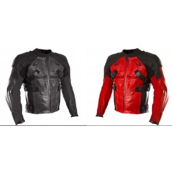 New Men's Deadpool Motorcycle Leather Jacket