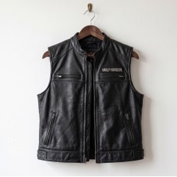 WWF Bill Goldberg Vintage Look Men's Harley Davidson Passing Link Leather Vest