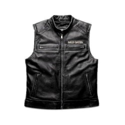 WWF Bill Goldberg Vintage Look Men's Harley Davidson Passing Link Leather Vest