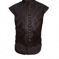 Joshua Sasse Galavant Brown Leather Vest