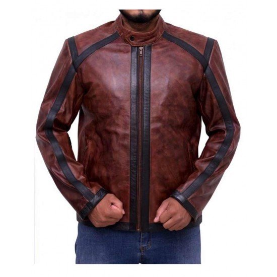 Lucifer Dan Espinoza Brown Leather Jacket Worn by Kevin Alejandro