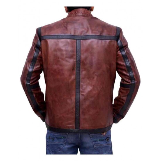 Lucifer Dan Espinoza Brown Leather Jacket Worn by Kevin Alejandro