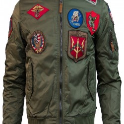 Men Army Green Top Gun Tom Cruise Fighter Jet Pilot Jacket Men Army Green Top Gun Tom Cruise Fighter Jet Pilot Jacket