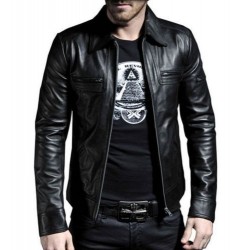 New Men's Genuine Lambskin Leather Motorcycle Jacket Slim fit Biker Jacket 