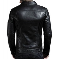 New Men's Genuine Lambskin Leather Motorcycle Jacket Slim fit Biker Jacket 