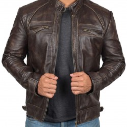 Men's Brown Genuine Lambskin Motorcycle Leather Jacket Men's Brown Genuine Lambskin Motorcycle Leather Jacket