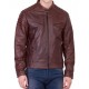 Men’s Biker Leather Brown Padded Shoulder Jacket