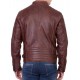 Men’s Biker Leather Brown Padded Shoulder Jacket