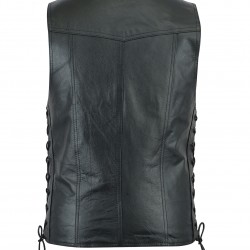 Men's Motorcycle Black Leather Vest Men's Motorcycle Black Leather Vest