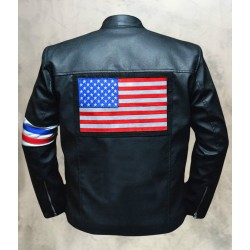 USA Flag Peter Fonda Easy Rider Leather Jacket