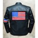 Peter Fonda Easy Rider Leather Jacket With USA Flag On The Back Side.