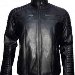 Sheepskin Leather Men's Diamond Quilted Jacket