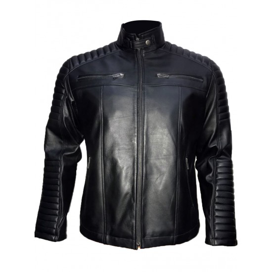 Sheepskin Leather Men's Diamond Quilted Jacket | JacketsThreads