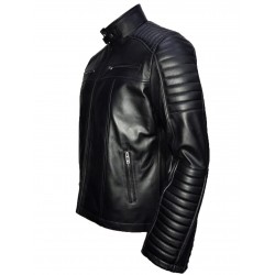 Sheepskin Leather Men's Diamond Quilted Jacket