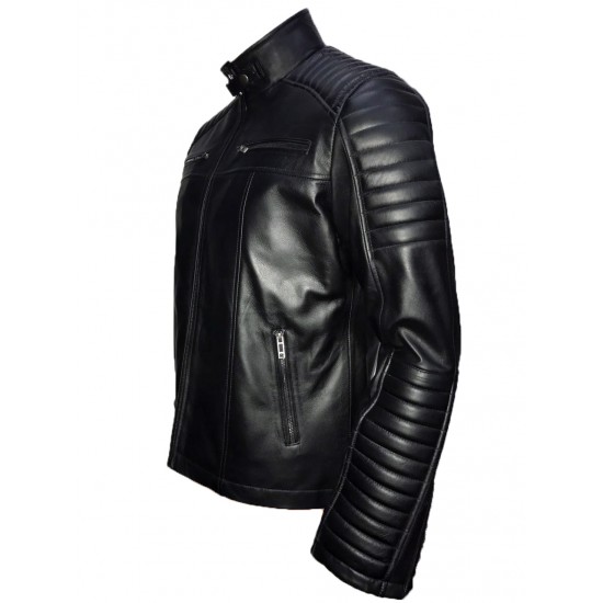 Sheepskin Leather Men's Diamond Quilted Jacket | JacketsThreads