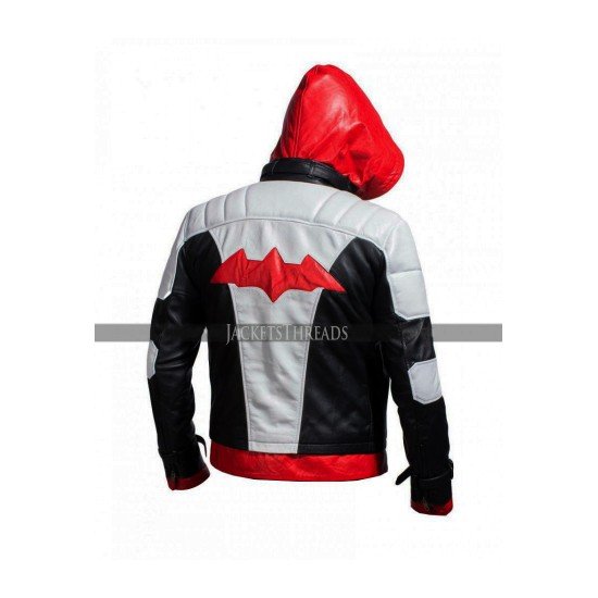 Batman Arkham Knight Red Hood Costume and a batman logo on the inner side of the vest