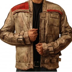 Star Wars The Force Awakens Finn John Boyega Genuine Waxed Leather Jacket