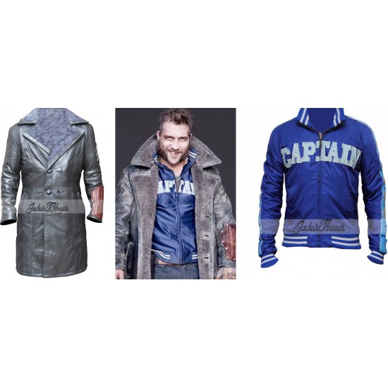 Suicide Squad Captain Boomerang Complete Costume Leather Jacket & Long Coat