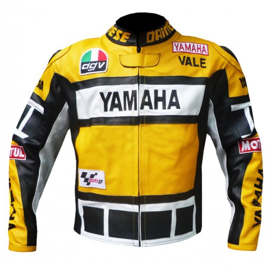 New Mens Yamaha Motorcycle Cow Hide Leather Jacket