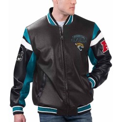 Jacksonville Jaguars Black Varsity Full-Zip Leather Jacket