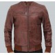 Johnston Mens Brown Lambskin Bomber Leather Jacket