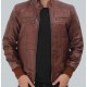 Johnston Mens Brown Lambskin Bomber Leather Jacket