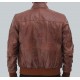 Johnston Mens Brown Lambskin Bomber Leather Jacket