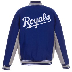 Kansas City Royals Accent Varsity Royal Wool Jacket Kansas City Royals Accent Varsity Royal Wool Jacket