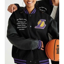 LA Lakers Basketball Black Varsity Jacket LA Lakers Basketball Black Varsity Jacket