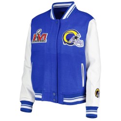 LA Rams Mash Up Royal and White Varsity Jacket