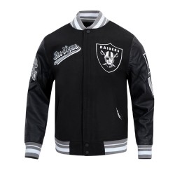 Las Vegas Raiders Script Tail Classic Rib Varsity Jacket