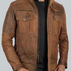 Light Brown Distressed Leather Motorcycle Jacket Light Brown Distressed Leather Motorcycle Jacket