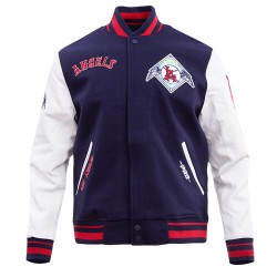 Los Angeles Angels Retro Classic Blue Wool Varsity Jacket Los Angeles Angels Retro Classic Blue Wool Varsity Jacket
