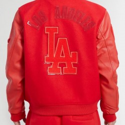 Los Angeles Dodgers Classic Triple Red Wool Varsity Jacket Los Angeles Dodgers Classic Triple Red Wool Varsity Jacket