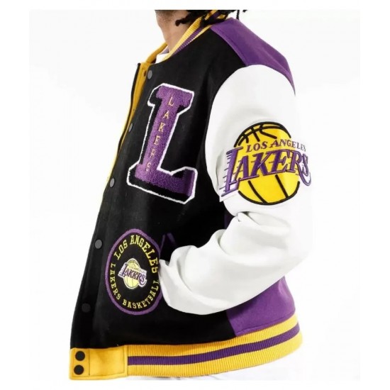 black lakers letterman jacket