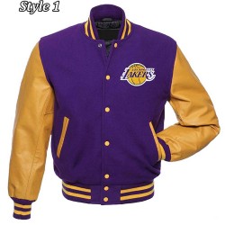 Los Angeles Lakers Purple and Yellow Letterman Jacket
