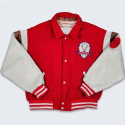 Louisville Slugger 80’s Red and Cream Varsity Jacket Louisville Slugger 80’s Red and Cream Varsity Jacket