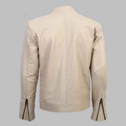 New Men's Baltoro Beige Sheepskin Cafe Racer Jacket New Men's Baltoro Beige Sheepskin Cafe Racer Jacket
