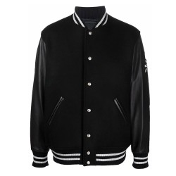 Mastermind Japan Logo-Embroidery Black Varsity Jacket Mastermind Japan Logo-Embroidery Black Varsity Jacket