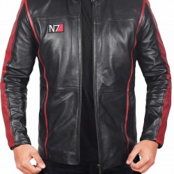 New Men's N7 Mass Effect 3 Biker Leather Jacket