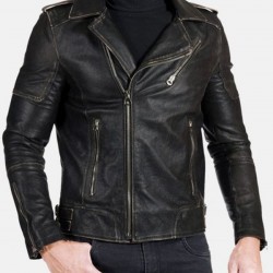 Men Real Leather Black Vintage Biker Jacket Men Real Leather Black Vintage Biker Jacket