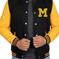 Men's Black and Yellow Letterman M Jacket Men's Black and Yellow Letterman M Jacket