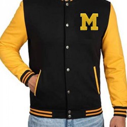 Men's Black and Yellow Letterman M Jacket Men's Black and Yellow Letterman M Jacket