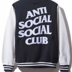 Men's Bomber Anti Social Social Club Black and White Jacket