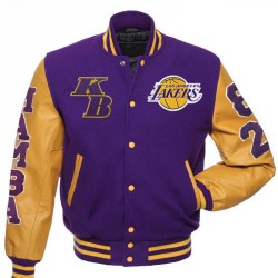 Men's Mamba LA Lakers Legend Never Die Varsity Jacket Men's Mamba LA Lakers Legend Never Die Varsity Jacket
