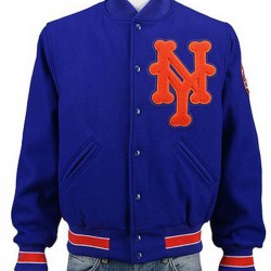 Men's Mets New York Blue Wool Jacket Men's Mets New York Blue Wool Jacket