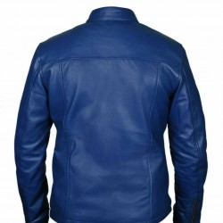 Men's Steve McQueen Le Mans Gulf Racing Blue Leather Jacket 