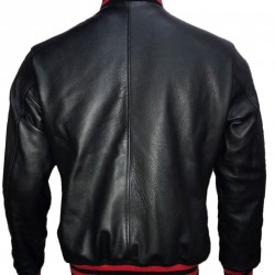 New Men's Stylish Red And Black Stripes Leather Jacket New Men's Stylish Red And Black Stripes Leather Jacket