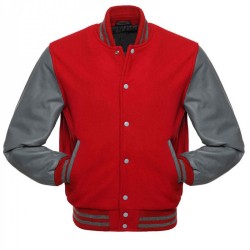Men's Varsity Grey and Red Jacket Men's Varsity Grey and Red Jacket